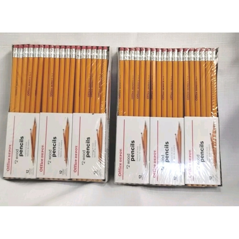 Office Depot Wood #2 Pencils Two Packs Of 72 Total 144 New Sealed Pencils